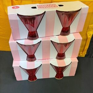 Ombré Red Martini Glasses Set by Made for Retail 6 cups in the bundle all new